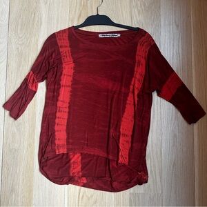 Michael Stars Burnt Orange Tie Dye 3/4 Sleeve Shirt